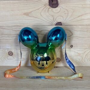 Disney Parks Metallic Blue and Green Mickey Mouse Popcorn Holder